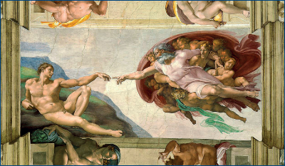 Figura 11. Crearea lui Adam. Michelangelo – Capela Sixtină, Vatican