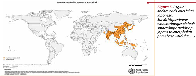 Figura 5. Regiuni endemice de encefalită japoneză.  Sursă: https://www.who.int/images/default-source/imported/map-japanese-encephalitis.png?sfvrsn=91d0f0c5_2